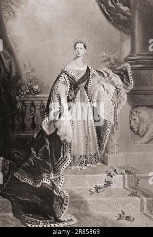 Queen Victoria, Alexandrina Victoria, 1819 – 1901. De Mezzotints, publié en 1904. Banque D'Images