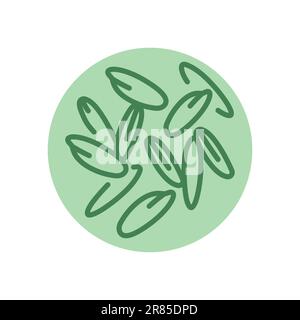 Icône de la ligne noire du riz. Super nourriture biologique naturelle. Pictogramme pour page Web, application mobile, Promo. Illustration de Vecteur
