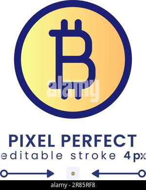 Icône du bureau de remplissage de dégradé Bitcoin Illustration de Vecteur