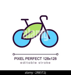 Icône de couleur RVB Perfect pixel de vélo d'équitation Illustration de Vecteur