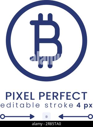 Icône de bureau linéaire Bitcoin Illustration de Vecteur