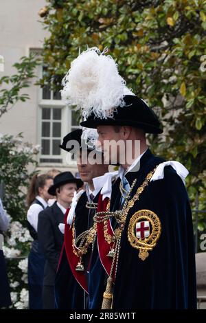 Windsor, Berkshire, Royaume-Uni. 19th juin 2023. William, le prince de Galles et Edward, le duc d'Édimbourg à la cérémonie du Garter au château de Windsor aujourd'hui. Crédit : Maureen McLean/Alay Live News Banque D'Images