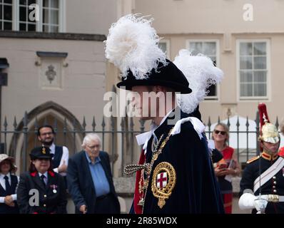 Windsor, Berkshire, Royaume-Uni. 19th juin 2023. William, le prince de Galles et Edward, le duc d'Édimbourg à la cérémonie du Garter au château de Windsor aujourd'hui. Crédit : Maureen McLean/Alay Live News Banque D'Images
