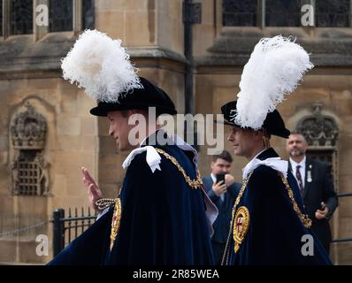 Windsor, Berkshire, Royaume-Uni. 19th juin 2023. William, le prince de Galles et Edward, le duc d'Édimbourg à la cérémonie du Garter au château de Windsor aujourd'hui. Crédit : Maureen McLean/Alay Live News Banque D'Images
