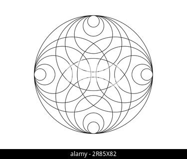 Modèle de Mandala sacré pour l'impression et la couleur. Élément de conception rond isolé sur fond blanc. Motif circulaire de couleur blanche. Illustration vectorielle Illustration de Vecteur