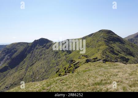 Le sommet de Stob Diamh vu de Sron an Isean, Dalmally Horse Shoe, Highlands écossais, Écosse Banque D'Images