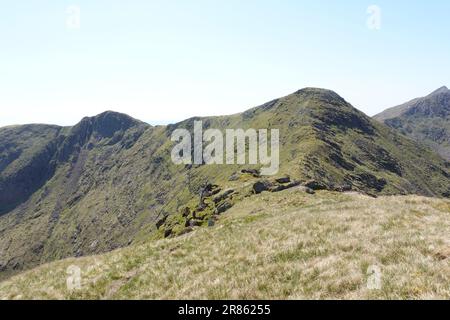 Le sommet de Stob Diamh vu de Sron an Isean, Dalmally Horse Shoe, Highlands écossais, Écosse Banque D'Images