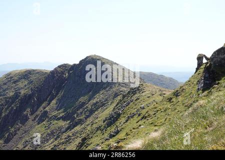 Le sommet de Stob Diamh vu de Sron an Isean, Dalmally Horse Shoe, Highlands écossais, Écosse Banque D'Images