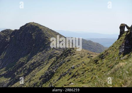 Le sommet de Stob Diamh vu de Sron an Isean, Dalmally Horse Shoe, Highlands écossais, Écosse Banque D'Images