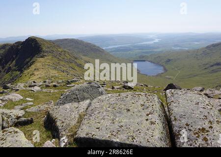 Le sommet de Stob Diamh vu de Sron an Isean, Dalmally Horse Shoe, Highlands écossais, Écosse Banque D'Images