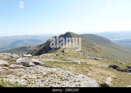 Le sommet de Stob Diamh vu de Sron an Isean, Dalmally Horse Shoe, Highlands écossais, Écosse Banque D'Images