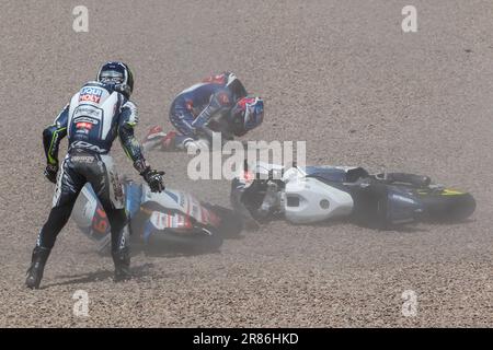 Sachsenring, Allemagne. , . #64 BENDSNEYDER Bo (NED)/Moto2, #3 TULOVIC Lukas (GER)/Moto2 MotoGP, MOTO GP, saison 2023 sur le Sachsenring, Grand Prix de moto d'ALLEMAGNE - Motorsport, course de moto sur route, Motorrad-WM, photo et copyright © Udo STIEFEL/ATP images (STIEFEL Udo/ATP/SPP/SPP) photo: Presse sportive. /Alamy Live News Banque D'Images