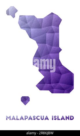 Carte de l'île Malapascua. Illustration poly basse de l'îlot. Motif géométrique violet. Illustration de vecteur polygonal. Illustration de Vecteur