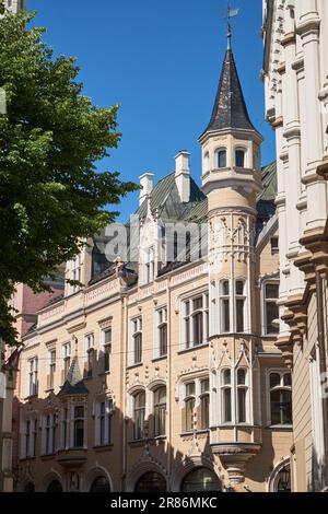 Ancien grand bâtiment de guilde à Riga, en Lettonie. Banque D'Images