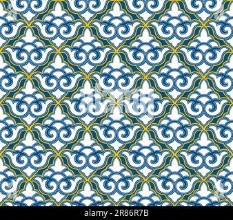 Motif fleuri abstrait sans coutures. Fleurissent le carrelage oriental d'origine ethnique. Décoration arabe avec motif fleur asiatique. Convient aux tissus, textiles et wallpa Illustration de Vecteur