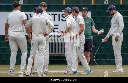 Bognor contre Eastbourne Sussex ligue de cricket Banque D'Images