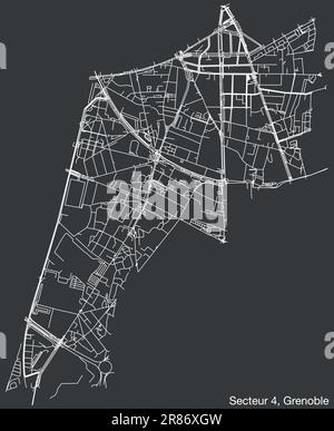 Carte des rues du SECTEUR GRENOBLE-4, GRENOBLE Illustration de Vecteur
