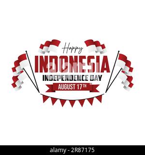 17th août Indonésie concept de jour de l'indépendance Illustration de Vecteur