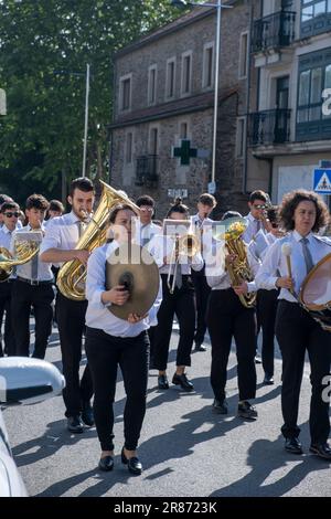 O Pedrouzo, O Pino Galice, Espagne - 11 juin 2023. Musiciens à la célébration du Corpus de Arca 2023 Banque D'Images