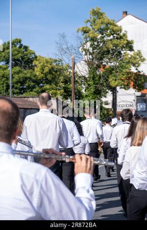 O Pedrouzo, O Pino Galice, Espagne - 11 juin 2023. Musiciens à la célébration du Corpus de Arca 2023 Banque D'Images