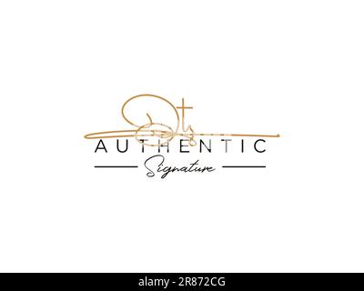 Modèle de logo de signature OT. Illustration de Vecteur