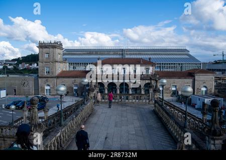 Saint-Jacques-de-Compostelle, la Coruna, Galice, Espagne - 13 juin 2023. Gare Banque D'Images