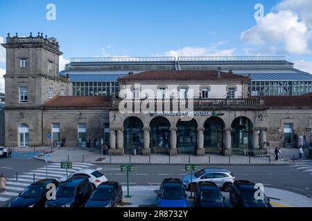 Saint-Jacques-de-Compostelle, la Coruna, Galice, Espagne - 13 juin 2023. Gare Banque D'Images