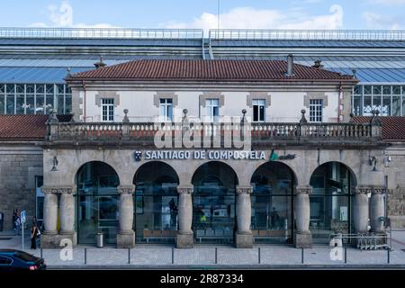 Saint-Jacques-de-Compostelle, la Coruna, Galice, Espagne - 13 juin 2023. Gare Banque D'Images