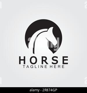 Illustration vectorielle du logo silhouette de cheval noir Illustration de Vecteur