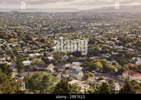 Panorama de la ville d'Auckland en banlieue Banque D'Images