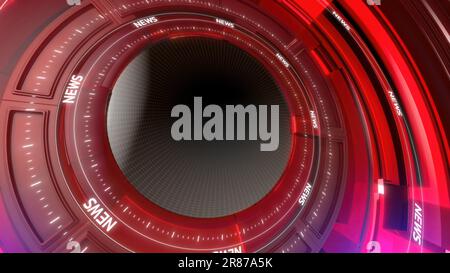 Breaking News Studio Background for news report and Breaking news on World live report, radial Graphic Rotating Banque D'Images