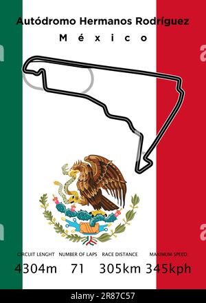 circuit de course motorsport à Mexico Illustration de Vecteur