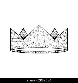 Illustration vectorielle polygonale Crown isolée sur fond blanc. Symbole royal, roi et reine dans un style abstrait Illustration de Vecteur