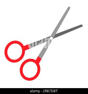 Icône de symbole de ciseaux isolés dans un style plat Illustration de Vecteur