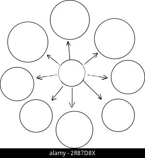 esquissez une carte heuristique avec des flèches et des cercles Illustration de Vecteur