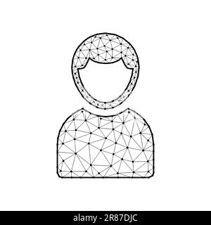 Illustration vectorielle polygonale mâle isolée sur fond blanc Illustration de Vecteur