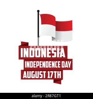 17th août Indonésie concept de jour de l'indépendance Illustration de Vecteur