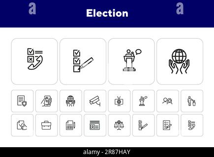 Jeu d'icônes de ligne de sélection Illustration de Vecteur