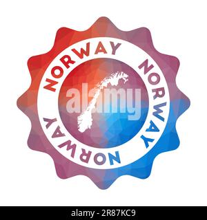 Logo Norvège low poly. Logo coloré de voyage dégradé du pays dans un style géométrique. Illustration de Vecteur
