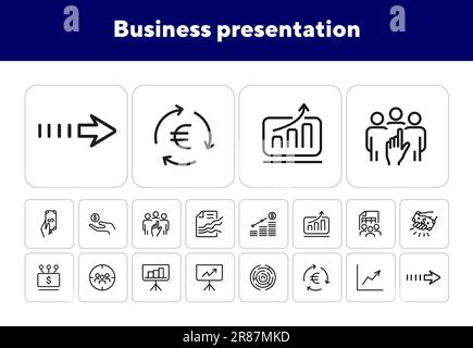Icônes de présentation professionnelle Illustration de Vecteur