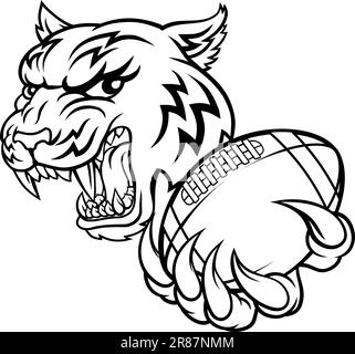 Joueur de football américain Sports Tiger Mascot Illustration de Vecteur