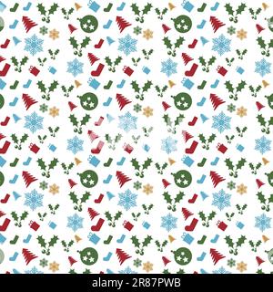 Motif de Noël rétro. Magnifique Vector surface Design pour les textiles de Noël, les bannières, les enveloppeurs, les papiers peints Illustration de Vecteur