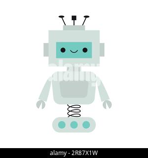 Robot sur blanc. Icône Chatbot. Client support service chat bot. Illustration de Vecteur