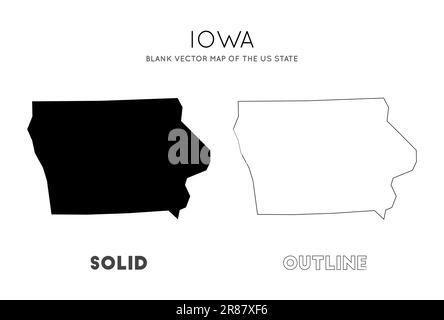 Carte de l'Iowa. Carte vectorielle vierge de l'État américain. Borders of Iowa pour votre infographie. Illustration vectorielle. Illustration de Vecteur