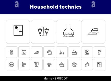 Icônes techniques domestiques Illustration de Vecteur