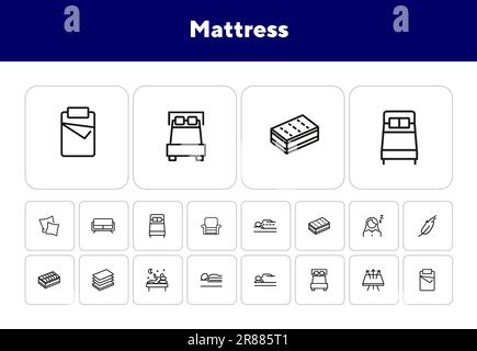 Ensemble d'icônes de matelas Illustration de Vecteur