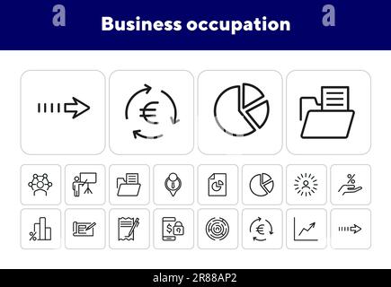 Icônes d'activité professionnelle Illustration de Vecteur