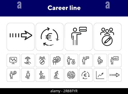 Icônes de ligne de carrière Illustration de Vecteur