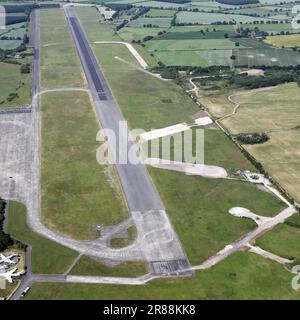 Vue aérienne de l'hippodrome d'Elvington Airfield, près de York, Royaume-Uni Banque D'Images