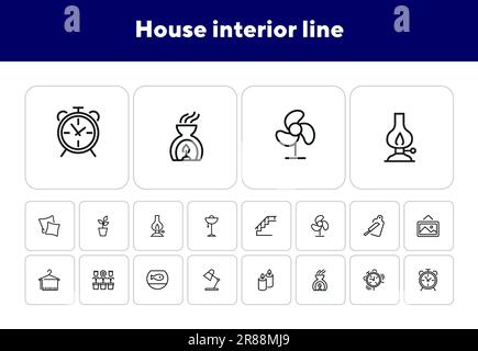 Icônes de la ligne intérieure de la maison Illustration de Vecteur